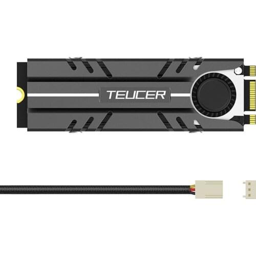 Teucer 3 Pin M.2 Solid State Hard Disk Fan Heatsink Aluminum Alloy Silicone Cooler Heat Radiator For Pcie Nvme Ngff 2280 Ssd