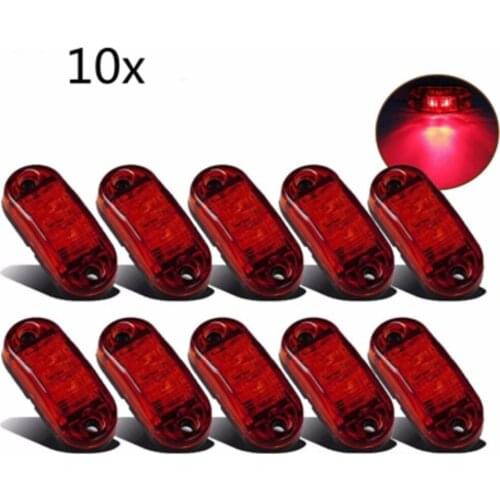 TNOOG 10 PCS Red 2LED Clearance Lights For Trailer Truck Lorry Side Marker Turn Signal Lamp Handy 12V 24V Waterproof