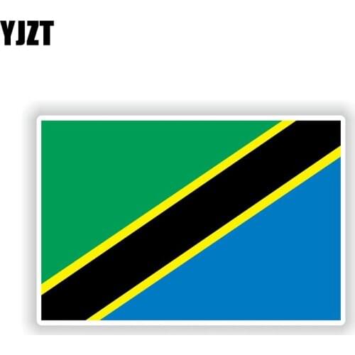 YJZT 13.2CM*8.7CM Accessories TANZANIA Flag Reflective Moto Helmet Car Sticker Decal 6-1895
