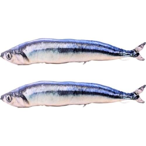 2PCS Fish Cat Toy Creative Realistic Plush Catnip Toy Cat Chew Toy Pet Bite Toy