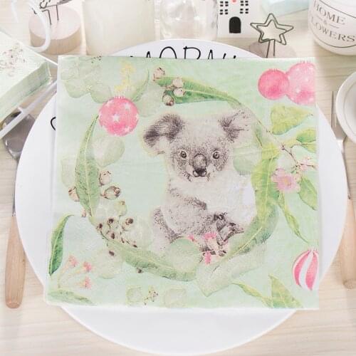 20 Sheets 3-ply Paper Napkins for Decoupage Vintage Birds Flowers Animal Party Paper Tissue Festive Party Disposable Tableware