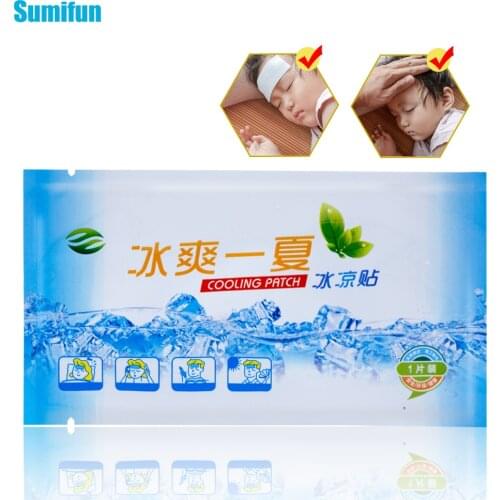 5pcs Fever Down Patch Antipyretic Headache Relieve Pain Pad Lower Temperature Paste Ice Gel Polymer Hydrogel Cooling D1834