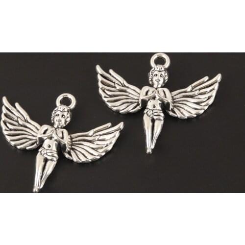 5pcs Silver Color Angel Jesus Fairy Girl Charms Making Cupid Pendant Making Necklaces Earrings Diy Jewelry Wholesale