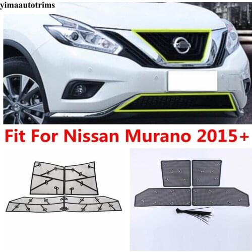 Accessories For Nissan Murano 2015 - 2019 Car Front Grille Insert Net Insect Screening Mesh Cover Trim ABS Exterior Refit Kit