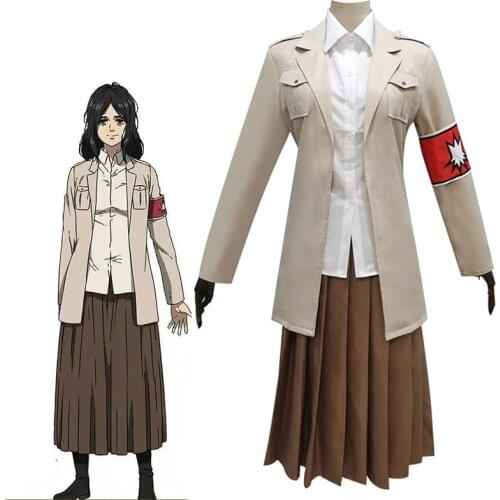 Anime Comic Attack on Titan Cosplay Costumes Pieck Finger Cosplay Costume Uniforms Clothes Suits Dresses Wears Cloaks