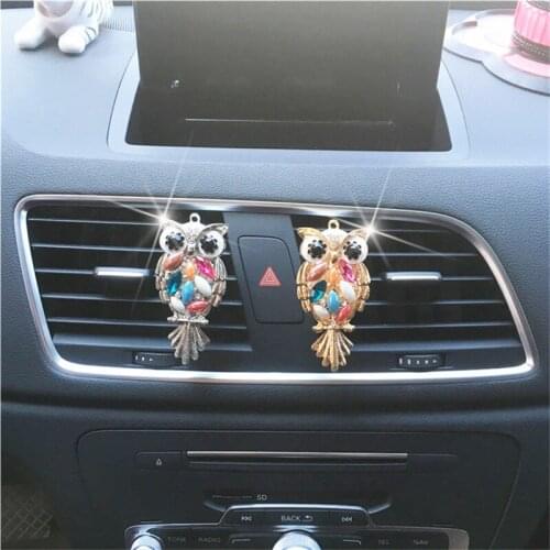 Hazy beauty Diamond Crystal Owl Car perfume, air freshener Car-styling Perfumes Femininos Originais Car Ornament