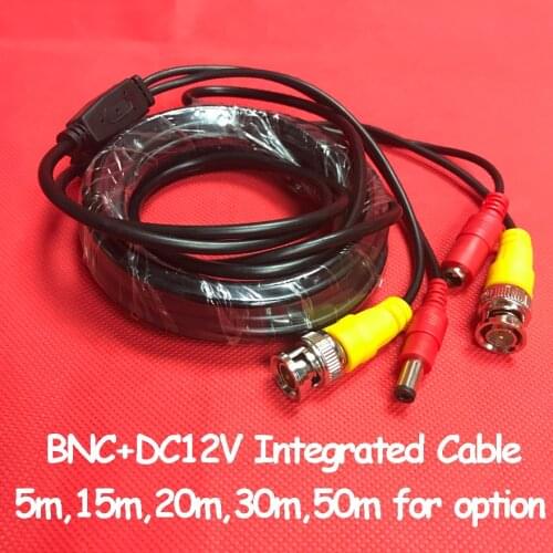 AHD Camera Cables 5M-50M BNC Cable Output DC Plug Cable for Analog AHD Surveillance CCTV DVR System Accessories