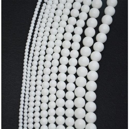 Natural Stone Beads Tridacna Stone White Round Beads for Jewelry Making Diy Bracelet Necklace 15.5" Pick Size 4/6/8/10/12 mm
