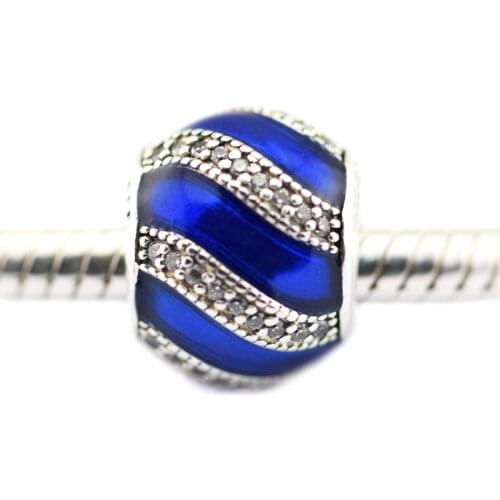Adornment Transparent Blue Charm 925 Silver Original Beads For Jewelry Making For European Bracelets DIY Sterling Silver Beads