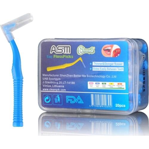 Teeth Clean 0.6-1.5 Mm 20 Pcs Cleanpik L Shape Limpieza Interdental Cepillo Interdental Dental Cepillo Cepillo Oral Care Cepillo