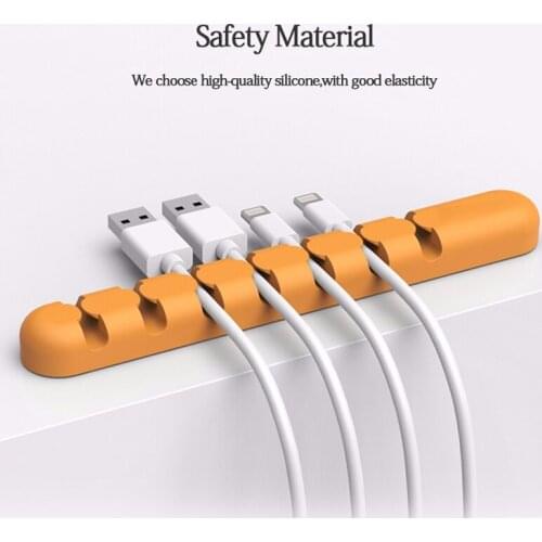 Cable holder USB cable protector Clip Data Winder wire Organizer Charger Soft Silicone Desktop For iPhone data line mouse 1 pcs
