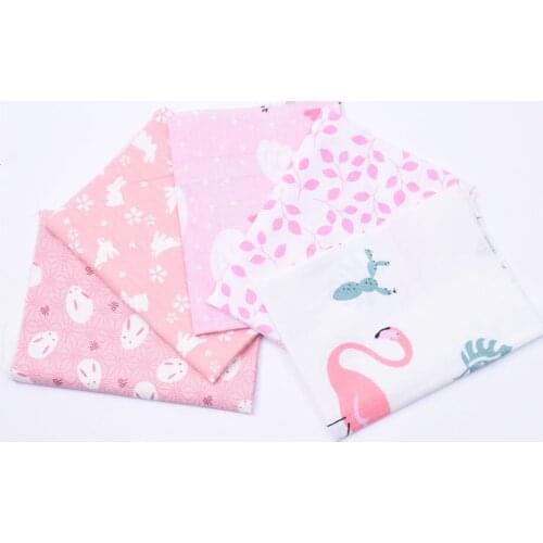 DIY 5pcs/lots 20x25cm Mix Pattern Flamingo 100%Cotton Pur-cut Patchwork Fabric Bundle Sewing Quilting Crafts for Handmade