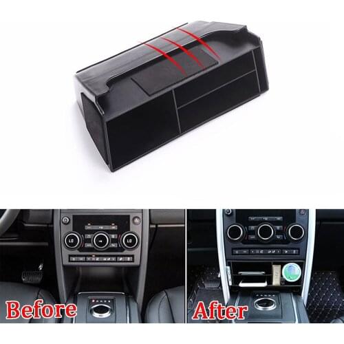 For 2015 2016 2017 2018 Land Rover Discovery Sport ABS Central Console Storage Box Tray Container Black Accessories Car Styling