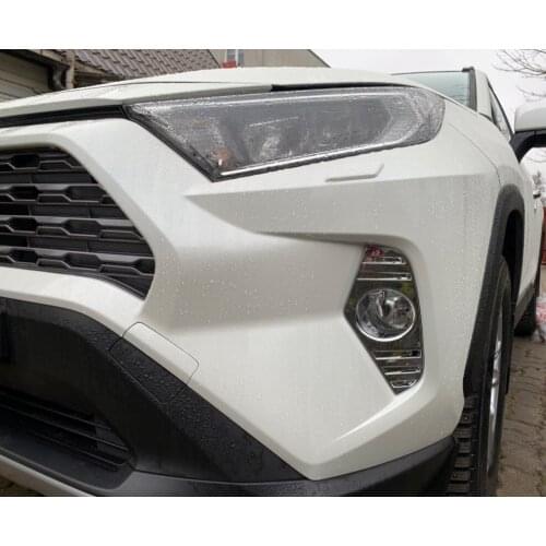 For Toyota RAV4 RAV 4 2019 2020 Chrome Front Fog Light Lamp Cover Trim Foglight Bezel Decoration Frame accessories Styling