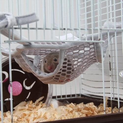 2 Size Double Layer Breathable Mesh Cloth Hamster Chinchilla Hammock Squirrel Rabbit Hanging Bed Cage Small Animal Pet Net