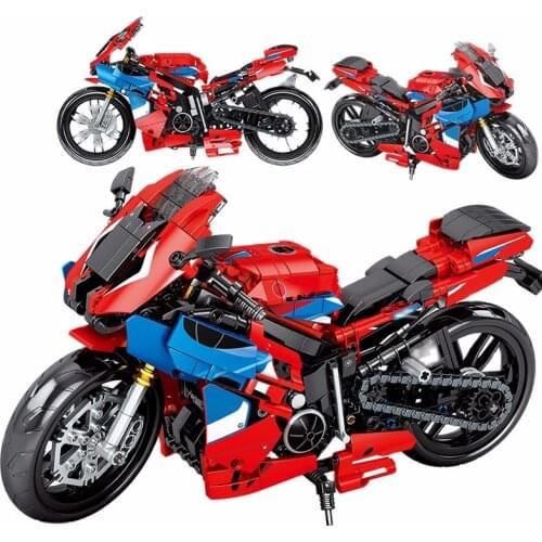 City Motorcycle MOC Vehicle Model Building Blocks Creator Technical Racing Car Mechanical Educational Bricks Toys For Children