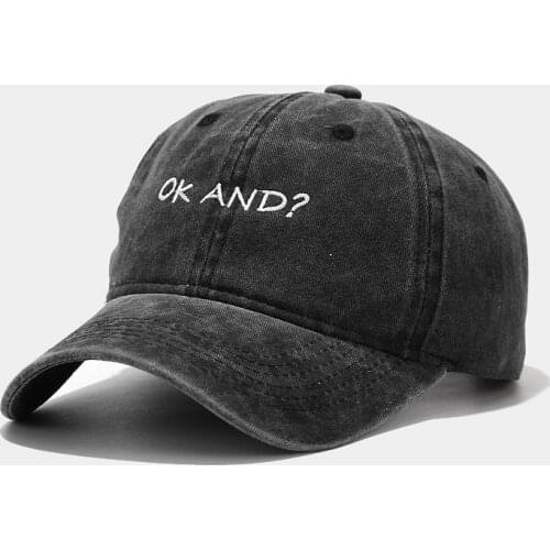 Ok Embroidery Cotton Baseball Cap Adjustable Snapback Hats for Men and Women 246