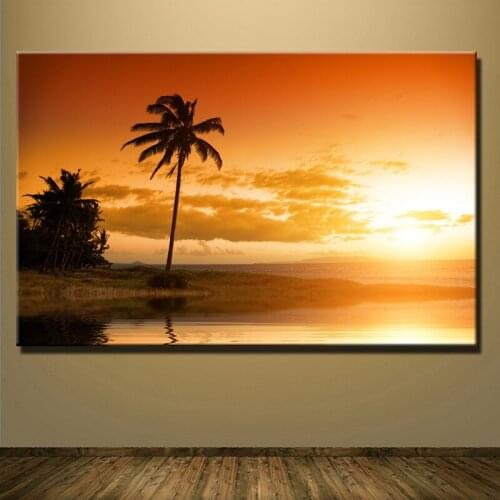 Canvas Landscape Painting sunset Canvas Poster Print for living room bedroom home decoration