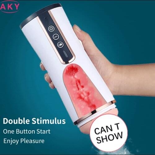 Interactive Voice Real Vagina Sucking Masturbation Cup Automatic Thrust Telescopic Male Masturbator Vibrator Sex Toy for Men
