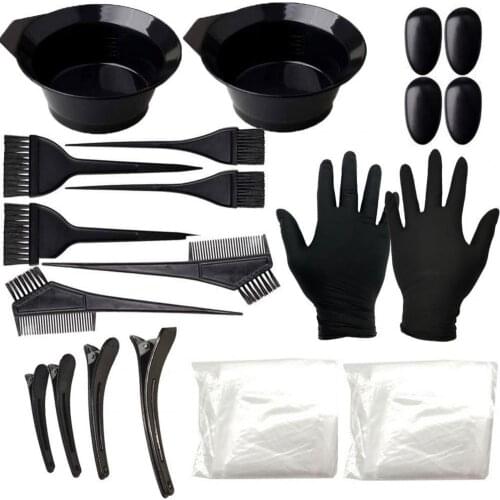 1 Set Hair Dyeing Brush Skin-friendly Soft Bristles Plastic Hair Tint Comb with Mixing Bowl Set Hair Dyeing Brush Hair Tint Kit