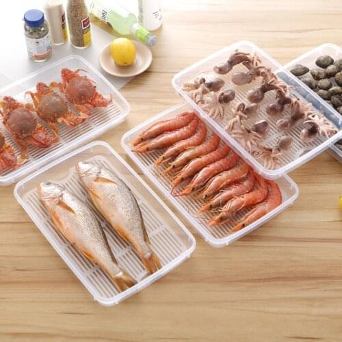 Fresh-Keeping Box Plastic Fish Box Seafood Fresh-Keeping Refrigerator Chilled Vegetable Storage Box Dumpling Box
