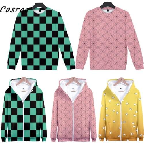 Demon Slayer Kimetsu no Yaiba Cosplay Men Hoodie Sweatshirt Autumn Harajuku Female Demon kimono Costume Hoodies Pullover