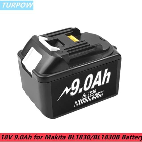 Turpow 18V 9.0Ah Li-Ion Rechargeable Battery with Indicator Replacement for Makita BL1830 BL1830B BL1840 BL1840B BL1850 BL1850B