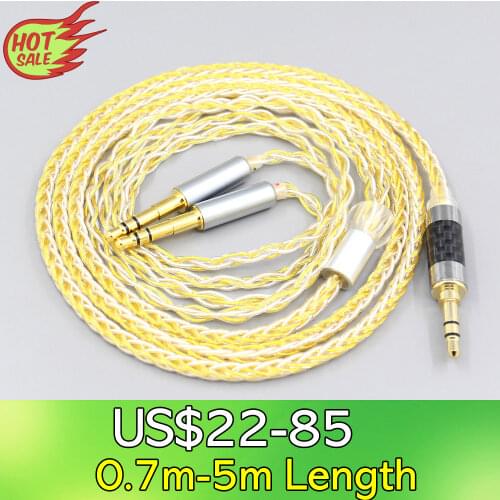 LN007326 8 Core Silver Gold Plated Earphone Cable For Final Audio Design Pandora Hope vi Denon AH-D7200 AH-D5200 AH-D9200