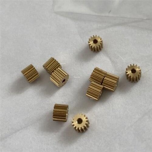 10PCS 0.3M 15T Copper small gear 1.48 1.5 1.98 2 mm bore diameter DIY Toys car RC aircraft GEAR