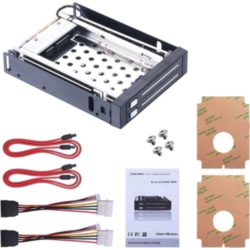 SSD/HDD Mounting Bracket 2.5" SATA SSD Caddy Metal Holder Hard Drive Dual Bay Adapter for Notebook Desktop PC