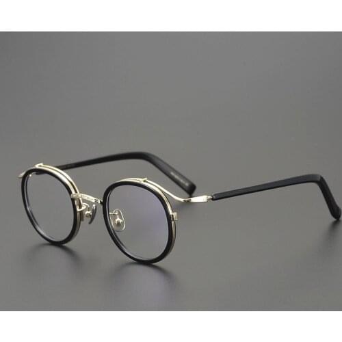Retro glasses frame men Vintage Designer round Titanium optical eyeglasses Myopia reading women prescription computer eyewear