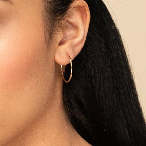 New Arrival 25mm*25mm Round-Shaped Glossy Earrings Stainless Steel Trendy Jewelry Gifts 1pieces Hoop Earrings for Women