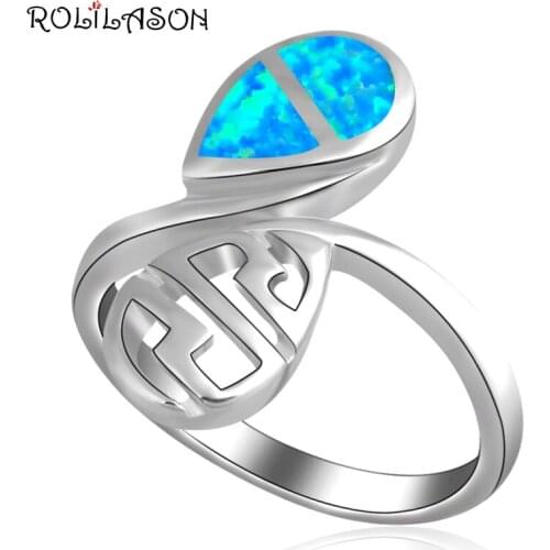 New arrival Wholesale & Retail Blue Fire Opal silver platedStamped Ring USA Size #6.5 #7 #7.5 Fashion Jewelry OR482