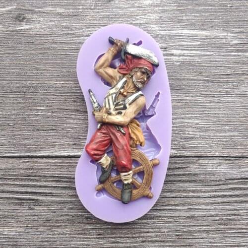 New Silicone Cake Molds Pirate Theme DIY Chocolate Fondant Mold Baking Tools Kitchen Accessories 1505