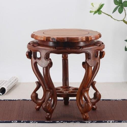 Wenge Base flower pergola Wood Craft Home Accessories hbase stone potted basin shelf