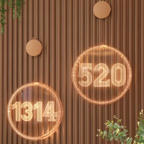 Propose to decorate creative supplies indoor confession props decoration room digital light love letter light LED hanging light