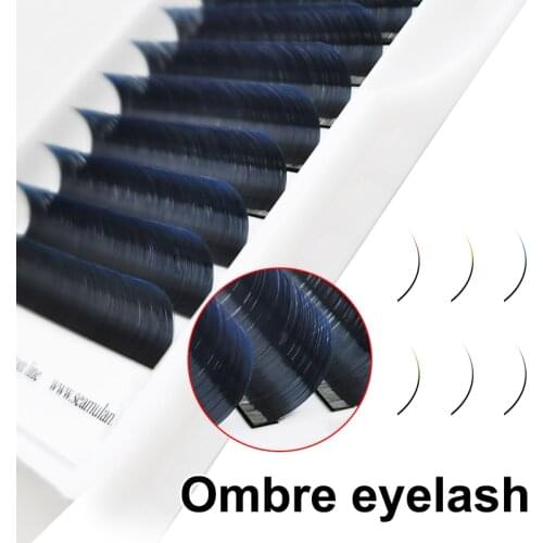 Eyelashes Makeup Mink Lashes Purple Blue brown Color Individual Eyelashes Gradient Color Eyelash Extension