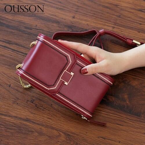 OUSSON 2020 Fashionable, compact, lightweight and soft cowhide multi-layered coin purse