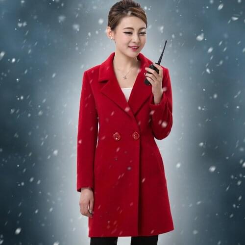 Hotel Reception Desk Winter Thick Clothing Woolen Cloth Coat Woolen Cloth Uniform for Women