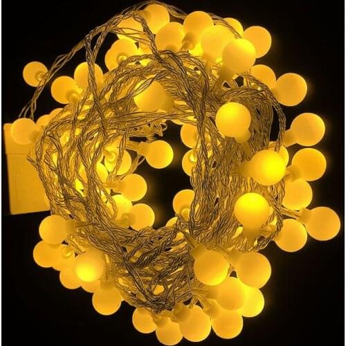 LED Ball String Light Wedding Fairy Light Christmas Outdoor 5M 10M 20M 30M 50M Garland Holiday Party Garden Decor Battery / 220V