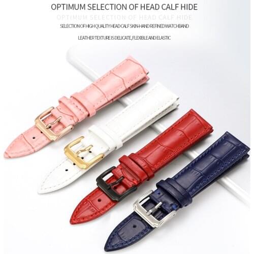 Pulseiras de couro genuíno 12-22mm relógio universal four- colors pin buckle banda fivela de aço pulseira de cinto de puls+Tool