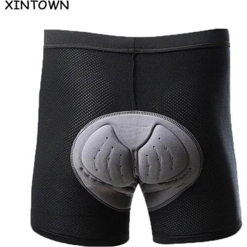 XINTOWN Men Sportswear Under Bike Bicycle Riding Shorts /Black cycling underwear shorts with Gray gel pad Comfortable underpants
