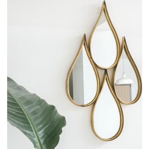 Makeup Mirror With Frame Toilet Wall Hanging Bathroom Mirrors Nordic Modern Decoration Contracted Bedroom Water Drop зеркало