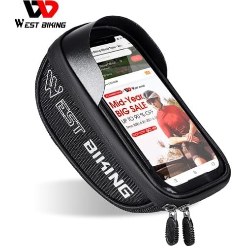 WEST BIKING Touch Screen Bicycle Bag Front Frame Reflective Cycling Accessories Panniers MTB Road Bike Handlebar Phone Bag Case
