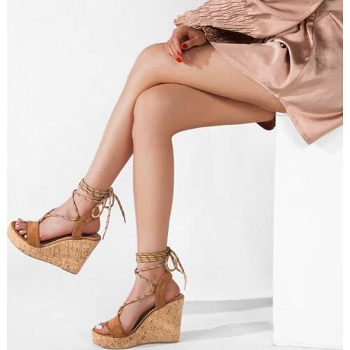 Womens Sandals Summer New 2021 Wedges Shoes for Heeled Flip-flops Beach Wedge Shoe Strappy Heels Platform Fashion Woman Slides