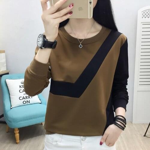 Plus Size White Pullover Women 2021Spring Fall Patchwork Sweatshirt Striped Womens Long Sleeve Tops New Fashion Woman Clothing