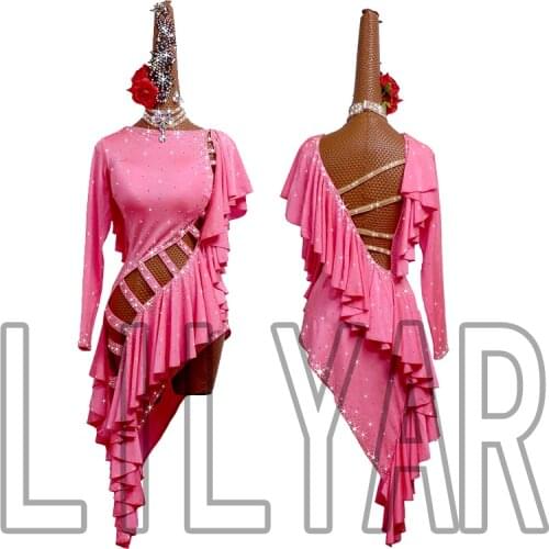 New Latin Dance Dress Competition Dress Costumes Skirt Performing Dress Adult Customize Children Red Matador Skirt Split Skirtes