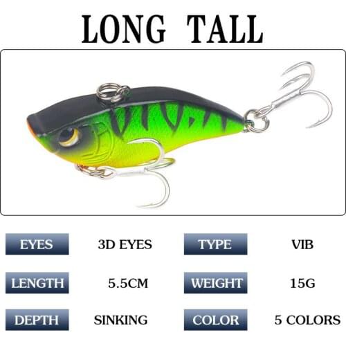 1Pcs 5.5cm/15g Sea Fishing Metal Sequin VIB Bait Lures Wobblers Crankbait Artificial Vibrate Pesca Isca Swimbait