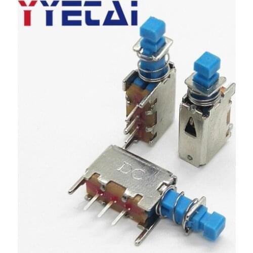 10PCS PS-12E05 blue head 3 feet 2 fixed feet self-locking small A03 power connector key switch DD
