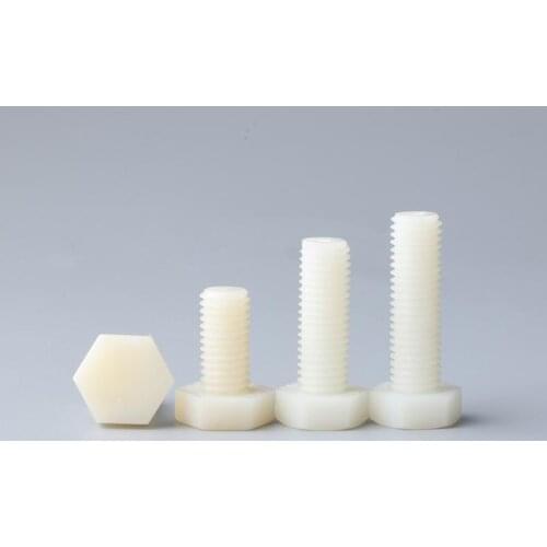 2pcs M12 nylon plastic hexagon screws flat head insulation hex screw mechanical equipment furniture bolts 80-100mm length